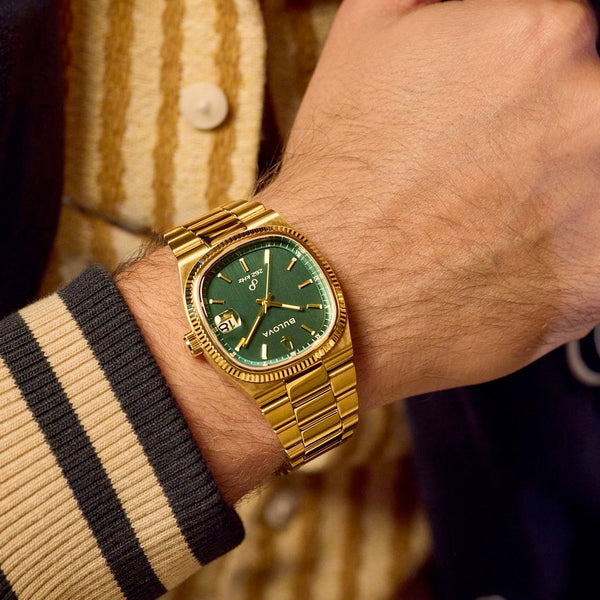 Bulova Super Seville Gold-Tone With Green Dial #97B237