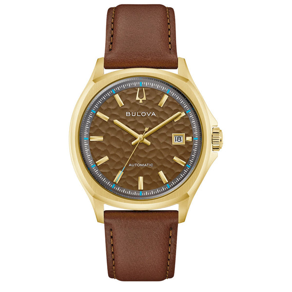 Bulova Tony Bennett NYC Brown Hammered Dial Watch #97B244