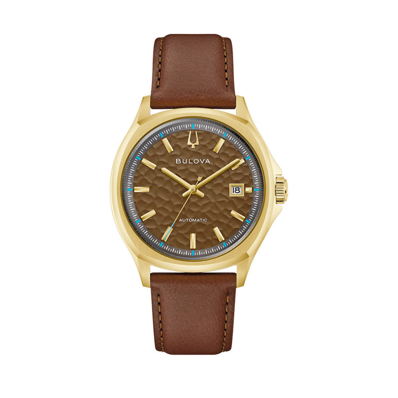 Bulova Tony Bennett NYC Brown Hammered Dial Watch #97B244
