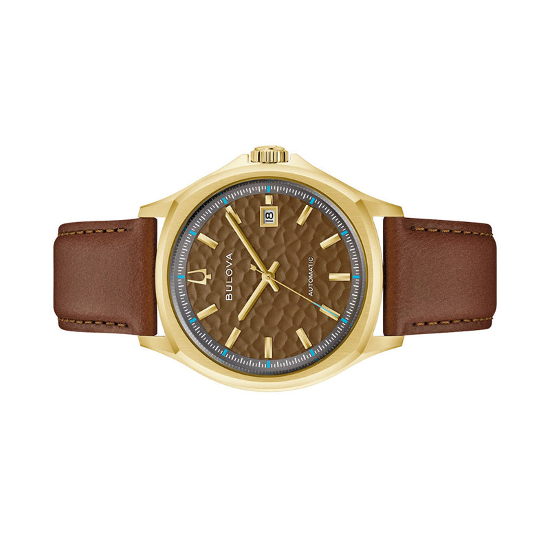Bulova Tony Bennett NYC Brown Hammered Dial Watch #97B244