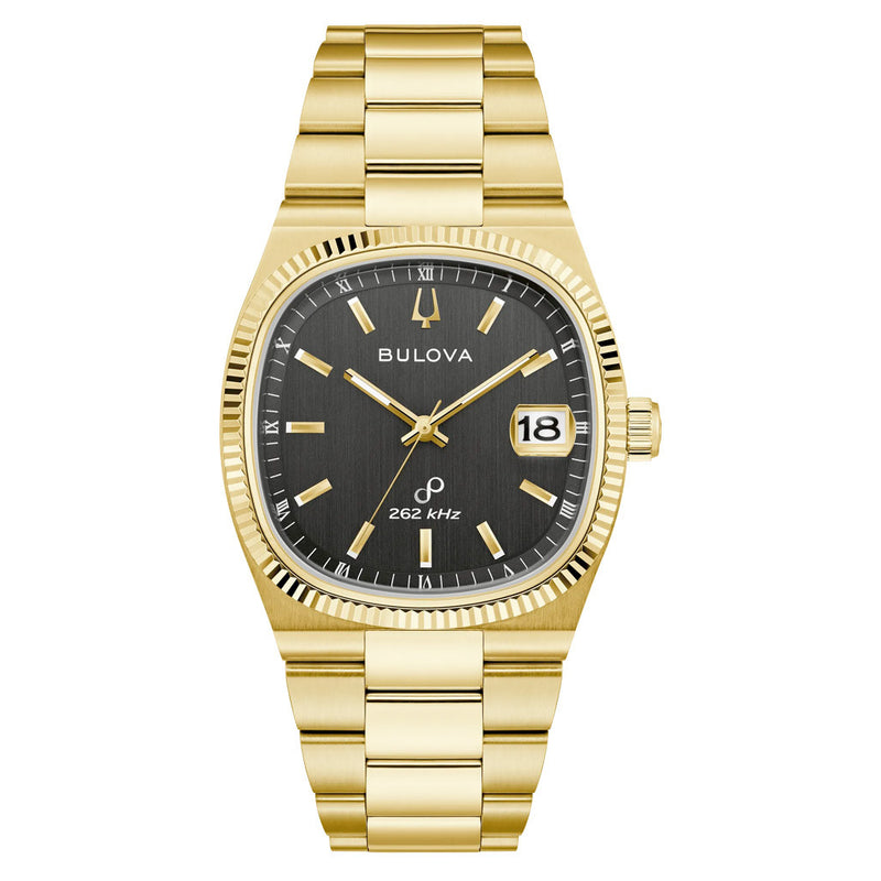Bulova Super Seville Precisionist Watch Gold Tone with Black Dial #97B246