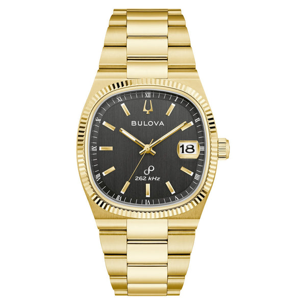 Bulova Super Seville Precisionist Watch Gold Tone with Black Dial #97B246