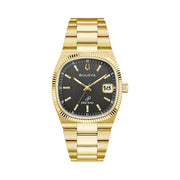 Bulova Super Seville Precisionist Watch Gold Tone with Black Dial #97B246