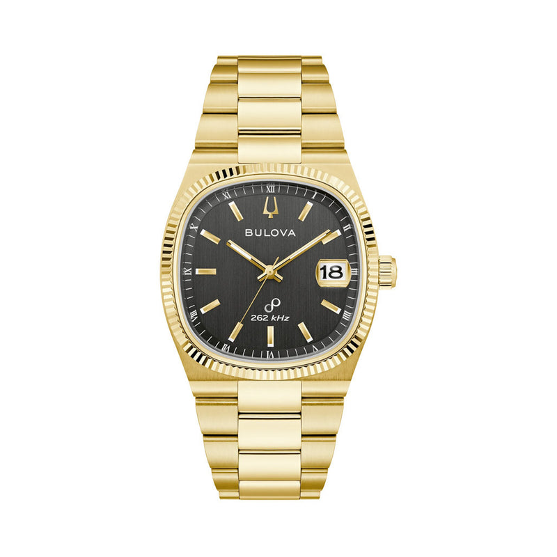 Bulova Super Seville Precisionist Watch Gold Tone with Black Dial #97B246