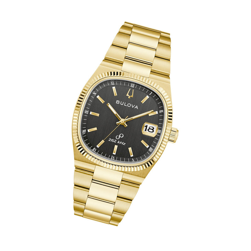 Bulova Super Seville Precisionist Watch Gold Tone with Black Dial #97B246