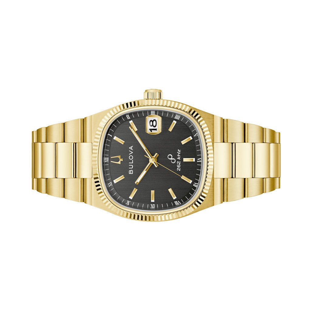 Bulova Super Seville Precisionist Watch Gold Tone with Black Dial