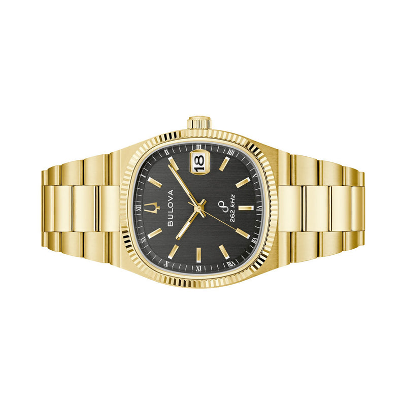 Bulova Super Seville Precisionist Watch Gold Tone with Black Dial #97B246