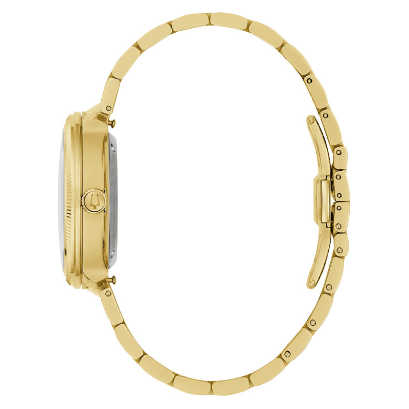 Bulova Disco Goldtone Automatic Watch with Blue Dial #97B247