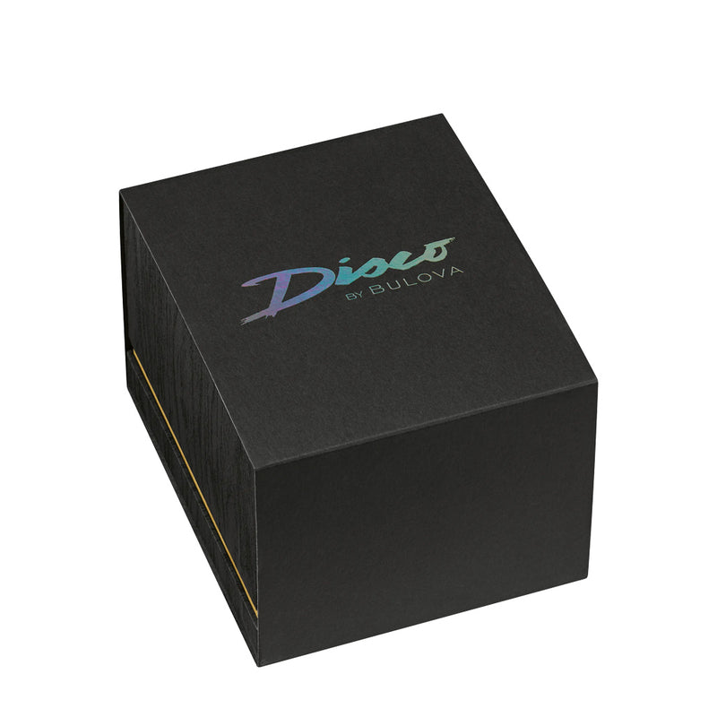 Bulova Disco Goldtone Automatic Watch with Blue Dial #97B247