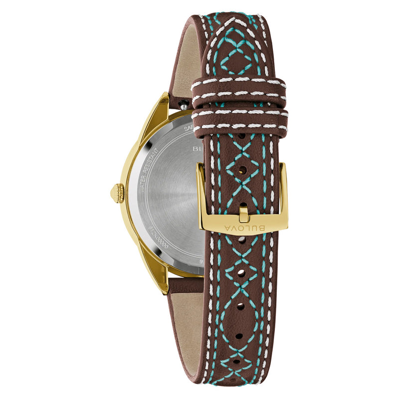 Bulova Sutton Watch with Turquoise MOP Dial #97L203