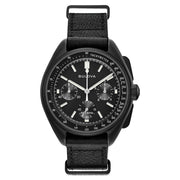 Bulova Lunar Pilot Chronograph 45mm with Black Dial and Black IP Case #98A186 zoom