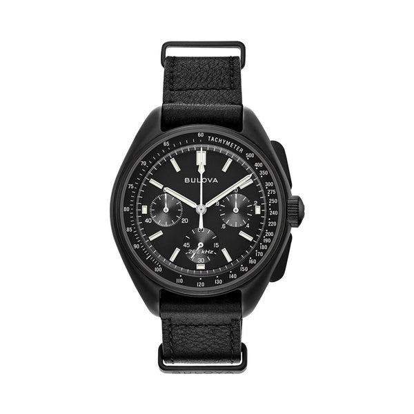 Bulova Lunar Pilot Chronograph 45mm with Black Dial and Black IP Case #98A186