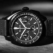 Bulova Lunar Pilot Chronograph 45mm with Black Dial and Black IP Case #98A186 lifestyle