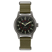 Bulova Hack Automatic Field Watch with 38mm Gun Metal Case and Black Dial #98A255 zoom