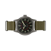 Bulova Hack Automatic Field Watch with 38mm Gun Metal Case and Black Dial #98A255 side