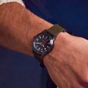 Bulova Hack Automatic Field Watch with 38mm Gun Metal Case and Black Dial #98A255 wrist