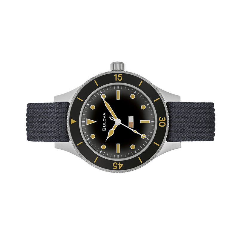 Bulova MIL SHIPS 41mm Automatic Field Watch with Big Dome Sapphire Crystal #98A266 side