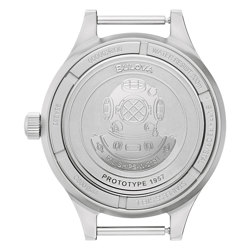 Bulova MIL SHIPS 41mm Automatic Field Watch with Big Dome Sapphire Crystal #98A266 back