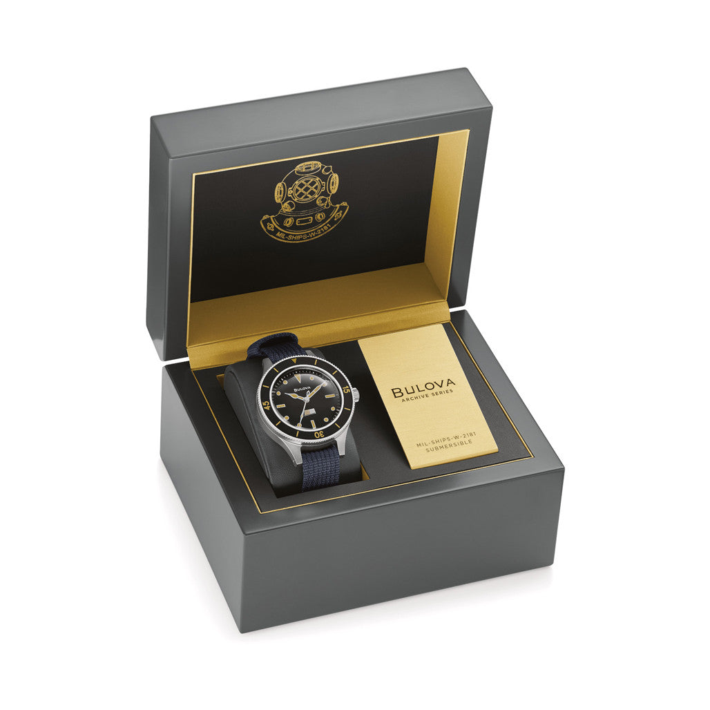 Bulova MIL SHIPS 41mm Automatic Field Watch with Big Dome Sapphire