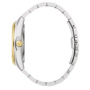 Bulova Surveyor Automatic Watch with Two-Tone Case and Open Heart Silver Dial #98A284 crown