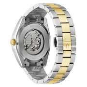 Bulova Surveyor Automatic Watch with Two-Tone Case and Open Heart Silver Dial #98A284 back