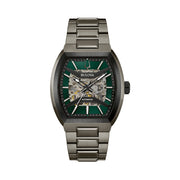 Bulova Maquina Gun Metal Green Dial Skeleton #98A321