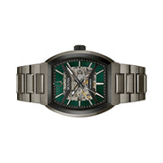 Bulova Maquina Gun Metal Green Dial Skeleton #98A321
