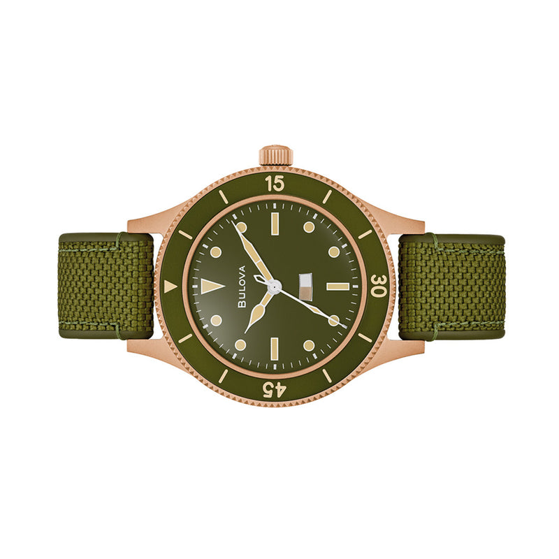 Bulova MIL SHIPS 41mm Automatic Bronze Watch with Big Dome Sapphire Crystal #98A324