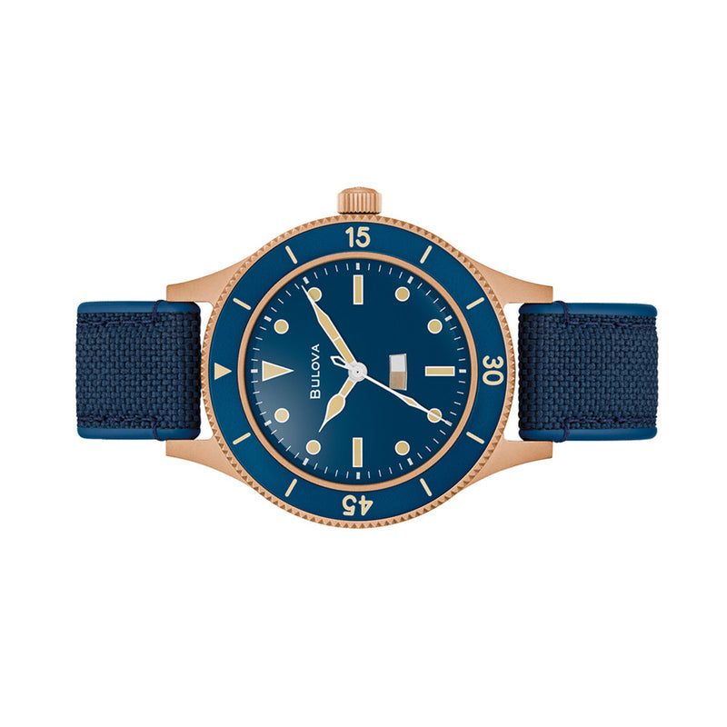 Bulova MIL SHIPS 41mm Automatic Bronze Watch with Big Dome Sapphire Crystal #98A325