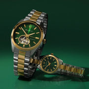 Bulova Two-Tone Surveyor Open Heart with Green Dial #98A338
