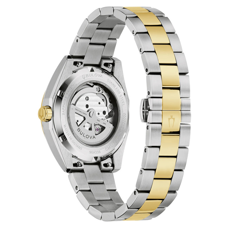 Bulova Two-Tone Surveyor Open Heart with Green Dial #98A338