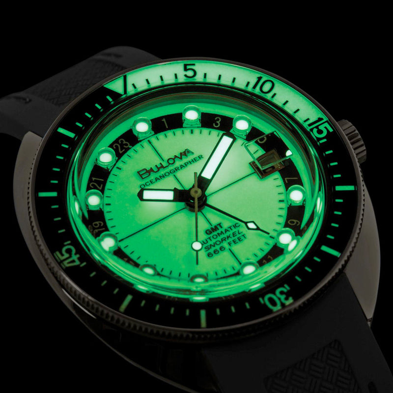 Bulova Oceanographer GMT Automatic Dive Watch with Full Lume Dial #98B407
