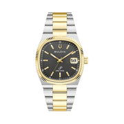 Bulova Super Seville Gold-Silver-Tone With Black Dial #98B458