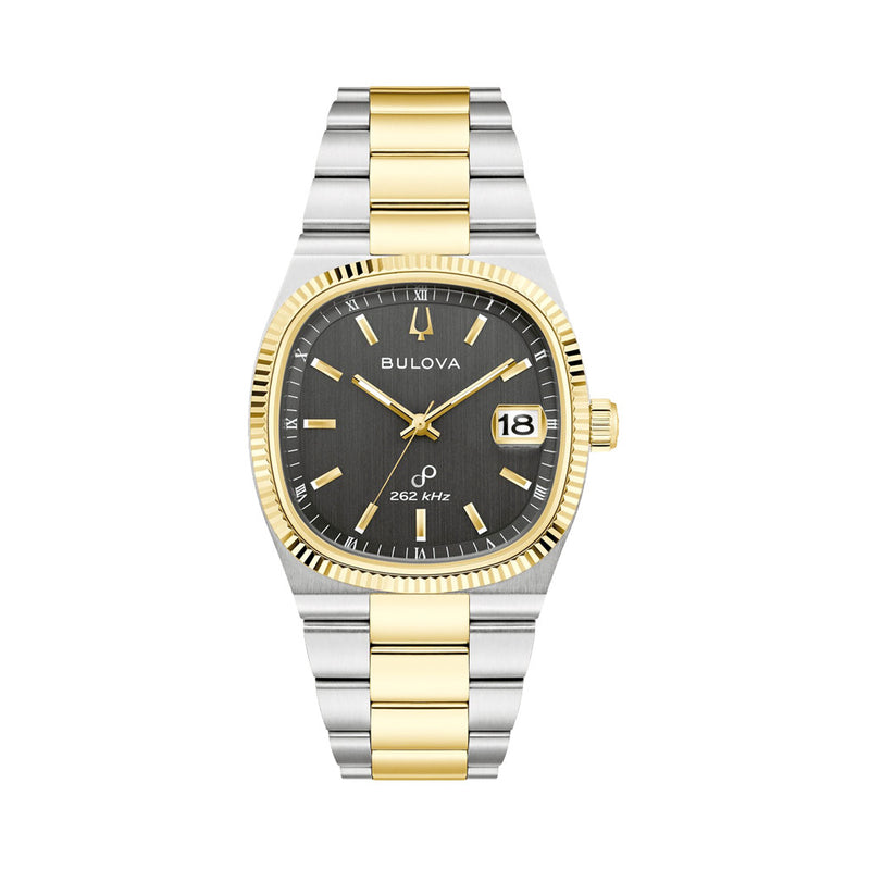 Bulova Super Seville Gold-Silver-Tone With Black Dial #98B458