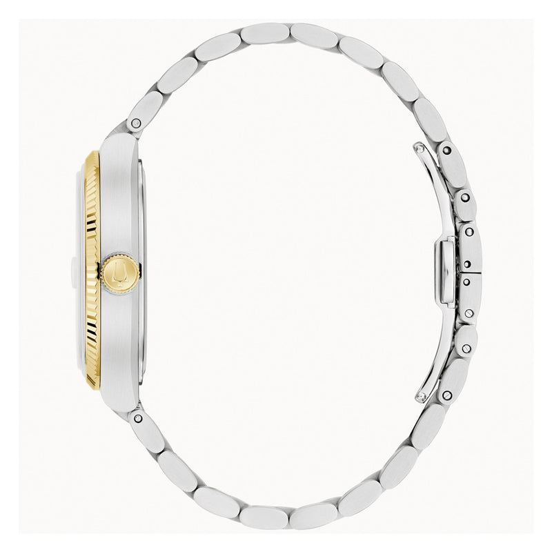 Bulova Super Seville Gold-Silver-Tone With Black Dial #98B458