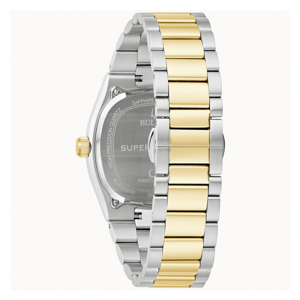 Bulova Super Seville Gold-Silver-Tone With Black Dial #98B458