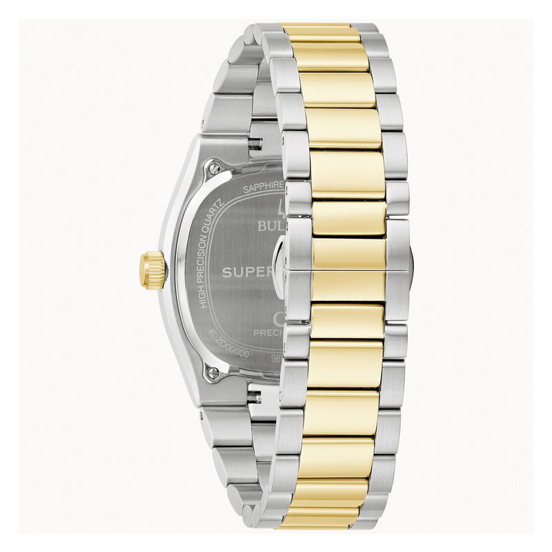 Bulova Super Seville Gold-Silver-Tone With Black Dial #98B458