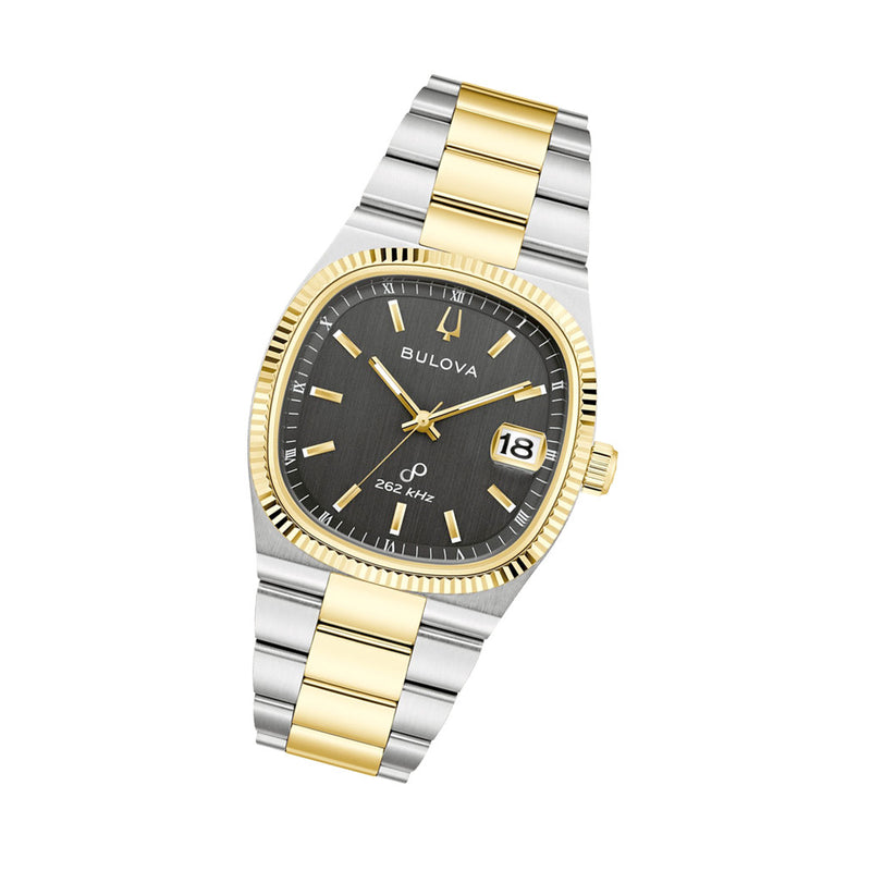 Bulova Super Seville Gold-Silver-Tone With Black Dial #98B458