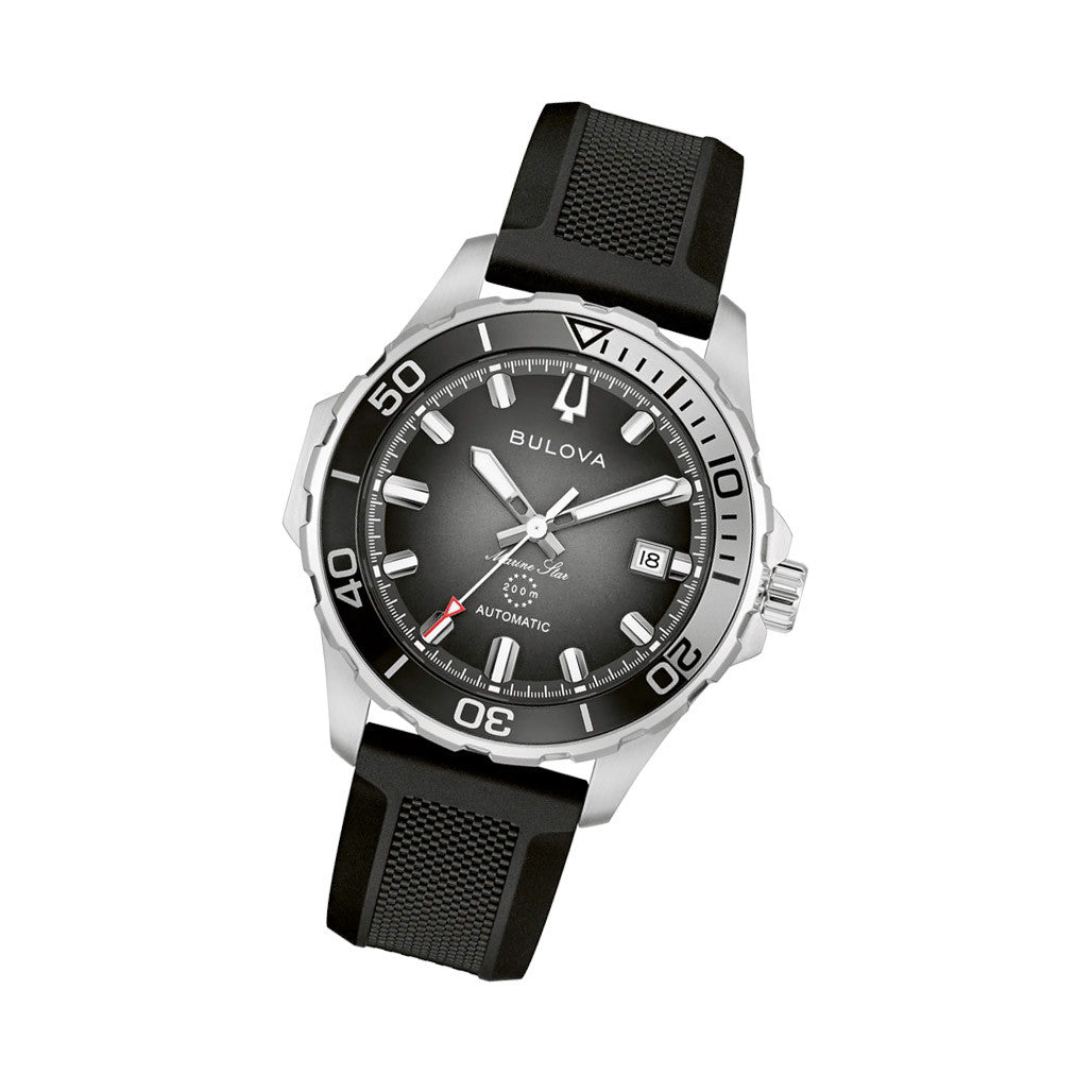 Bulova Marine Star Automatic Dive Watch in Black #98B465 — Long