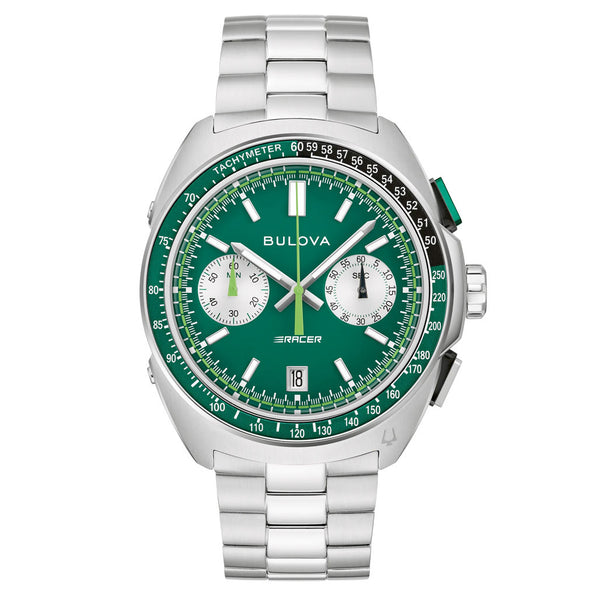 Bulova Racer Chronograph with Green Dial #98B468 — Long Island Watch