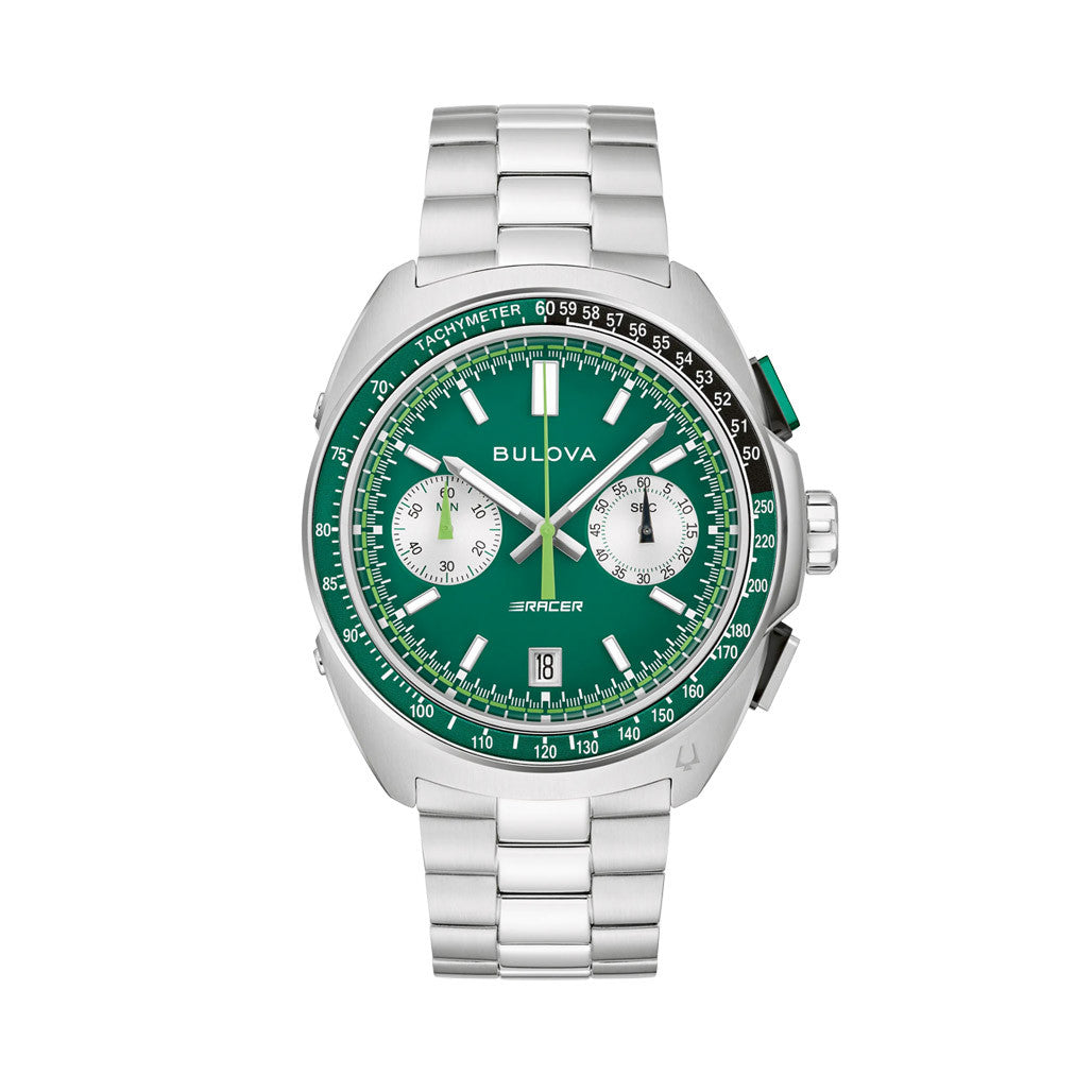 Bulova Racer Chronograph with Green Dial #98B468 — Long Island Watch