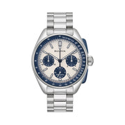 Bulova Lunar Pilot 43.5mm with White and Blue Dial and Stainless Steel Bracelet #98K112