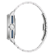 Bulova Lunar Pilot 43.5mm with White and Blue Dial and Stainless Steel Bracelet #98K112 crown