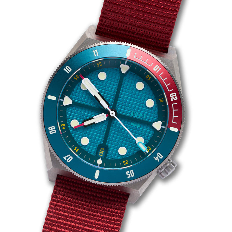 ADPT Series 1 Field Watch with Petrol Blue Dial #ADPT-A tilt