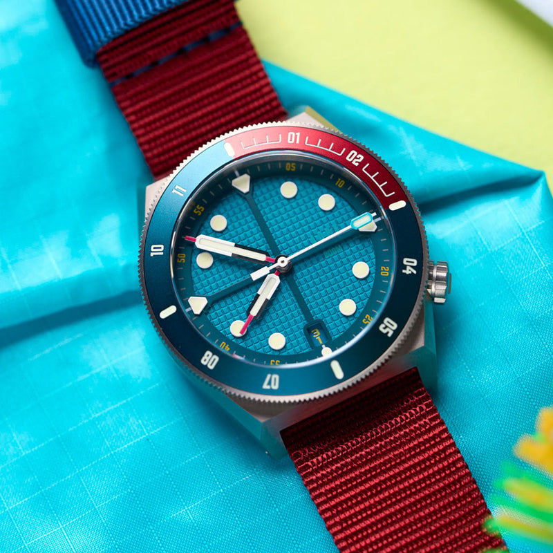 ADPT Series 1 Field Watch with Petrol Blue Dial #ADPT-A lifestyle