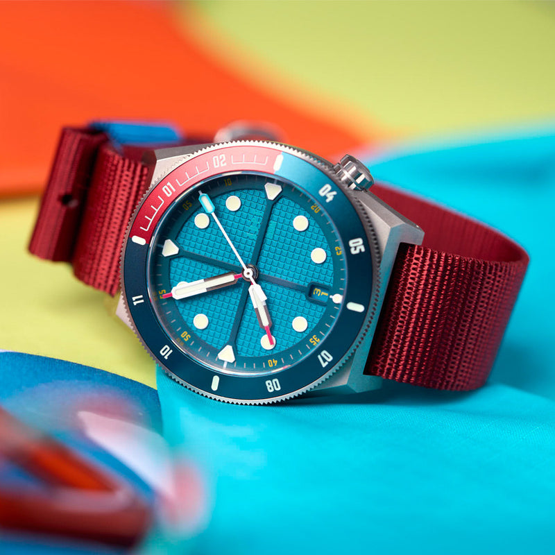 ADPT Series 1 Field Watch with Petrol Blue Dial #ADPT-A lifestyle