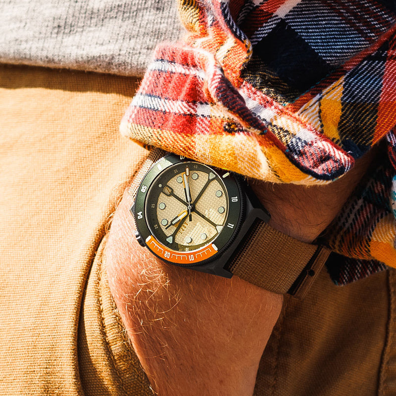 ADPT Series 1 Field Watch with Harvest Brown Dial #ADPT-B lifestyle