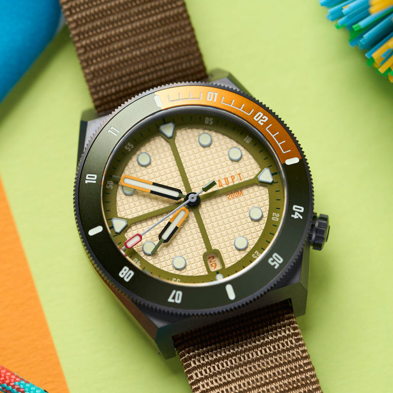 ADPT Series 1 Field Watch with Harvest Brown Dial #ADPT-B lifestyle