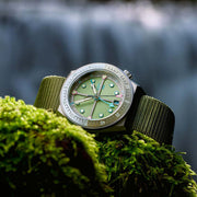 ADPT Series 1 GMT Titanium Field Watch with Mossy Shale Dial #ADPT-DT-MS