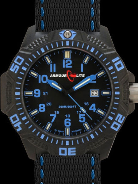 Armourlite Caliber Series Black Dial Watch with Tritium Illumination and Sapphire Crystal #AL601